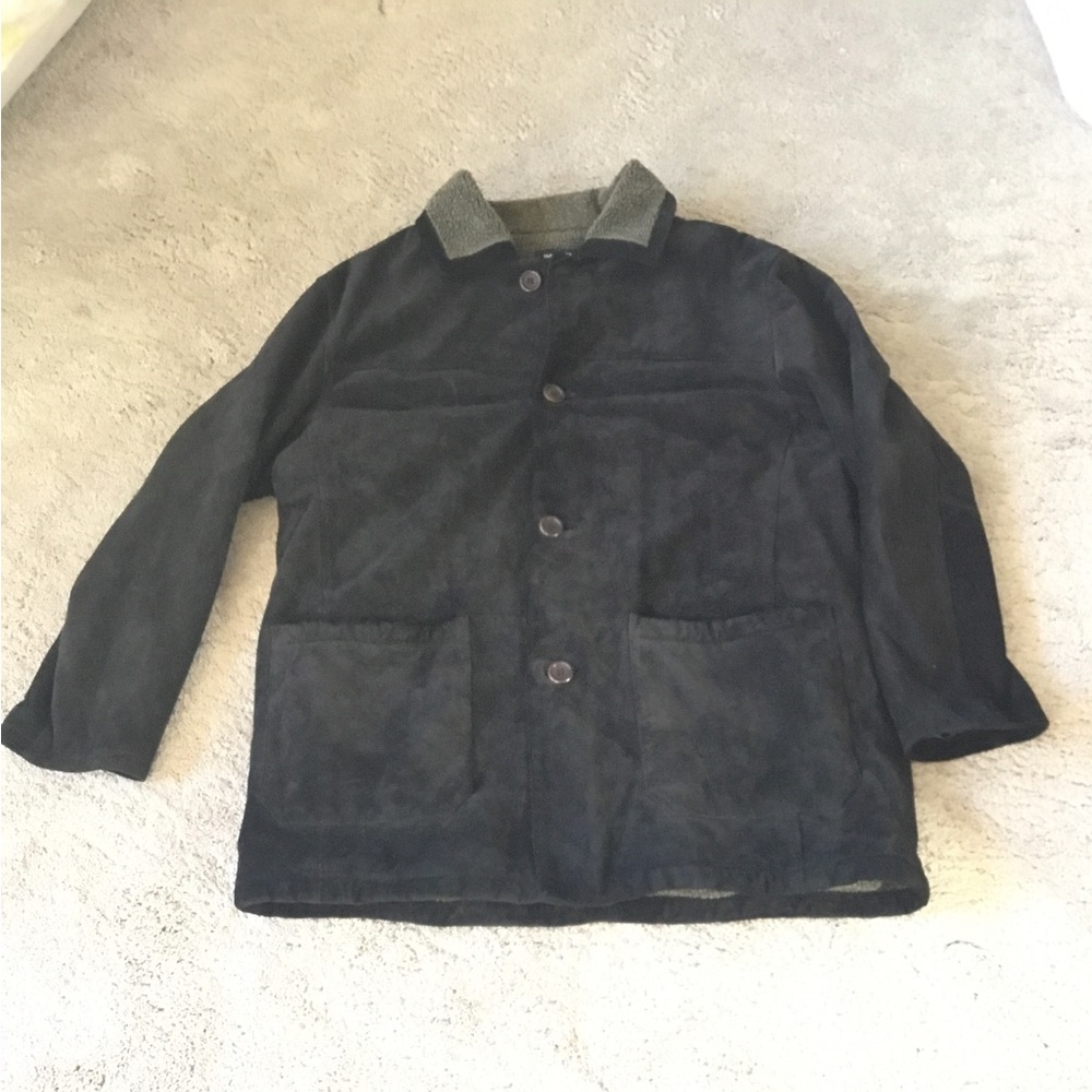Nautica Mens Fully Lined Leather Coat EUC